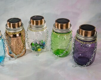 MASON JAR LIGHT - 4 colors available - solar lighting best selling item lantern outdoor solar mason jar lights lake house cottage decor jar