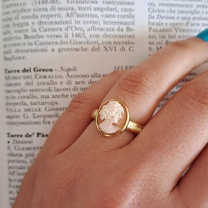 Shell Cameo Ring Antique Profile Italian Cameo Jewelry