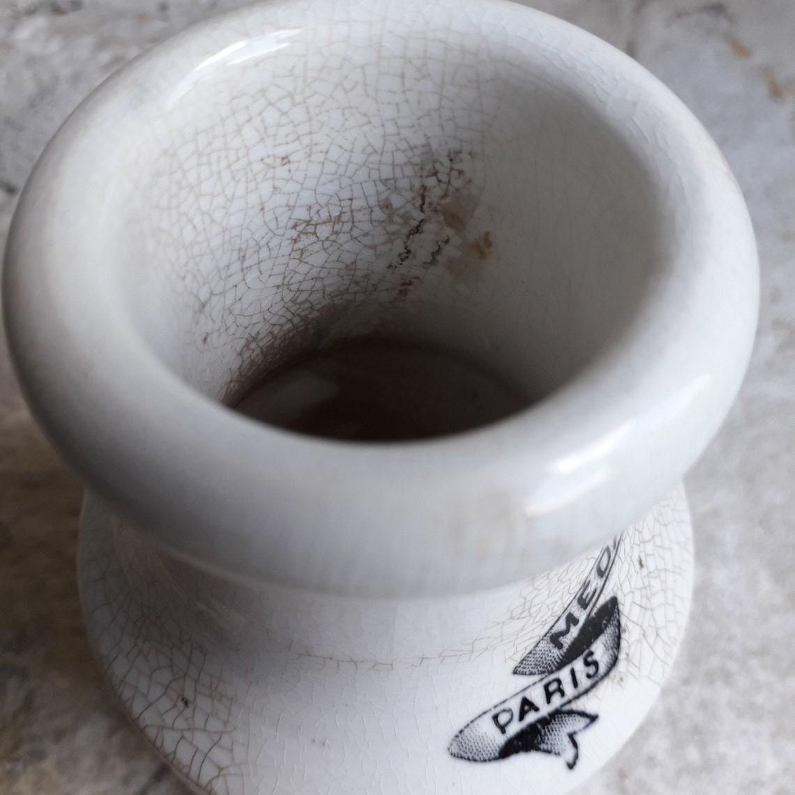 Kleiner französischer Antiker Weißer Eisenstein Senf Topf für | Etsy