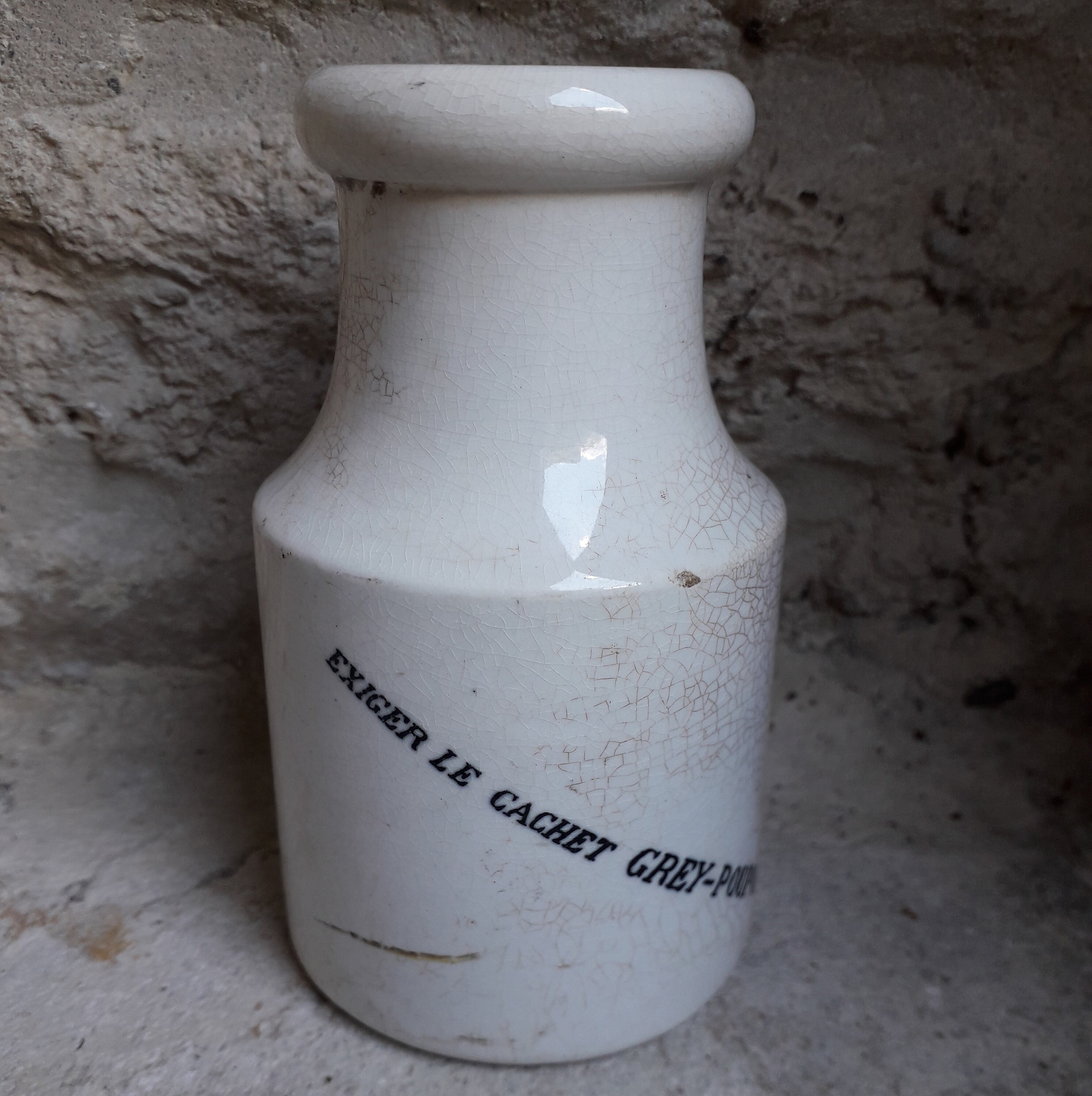 Kleiner französischer Antiker Weißer Eisenstein Senf Topf für | Etsy