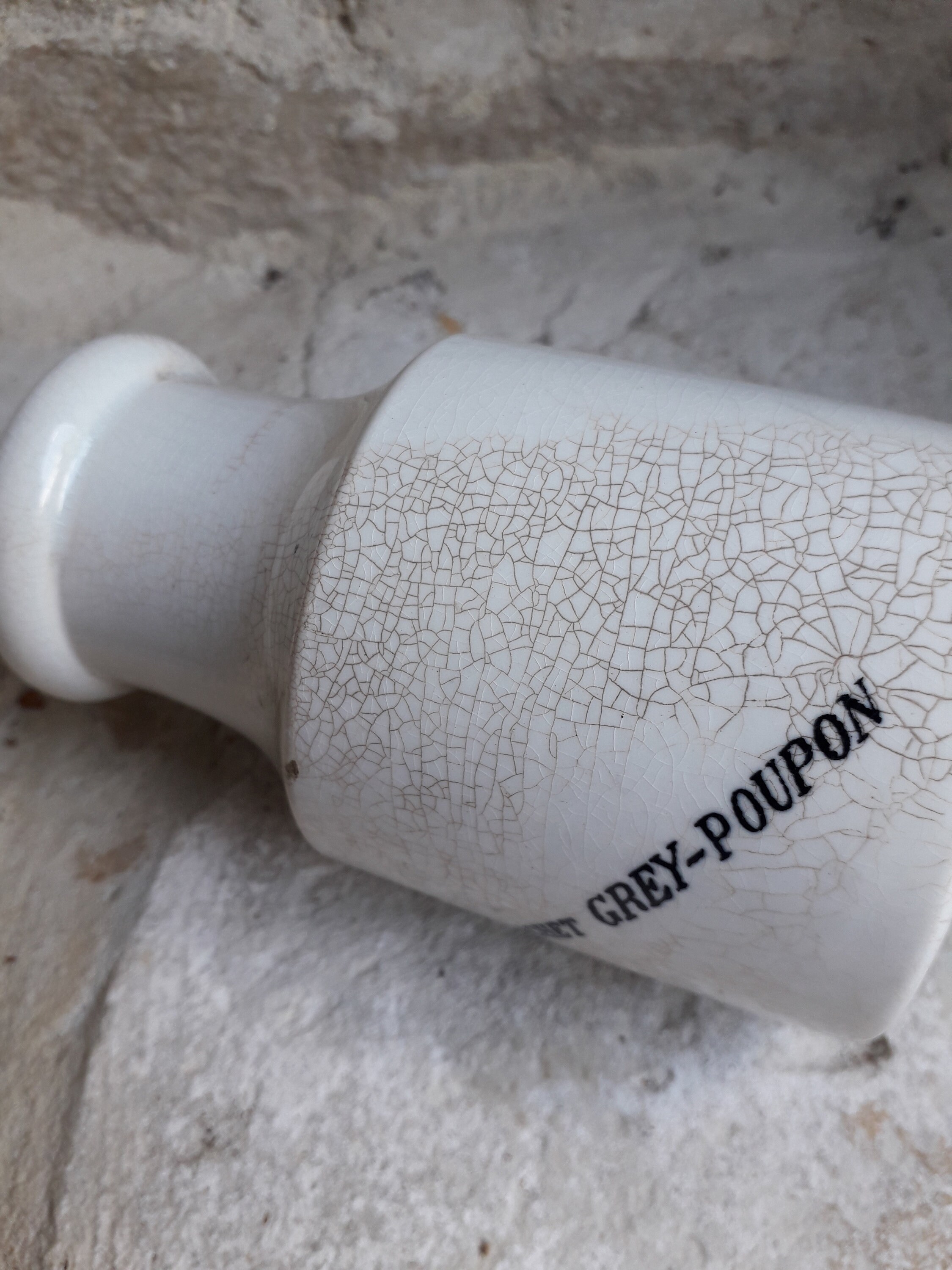 Kleiner französischer Antiker Weißer Eisenstein Senf Topf für | Etsy