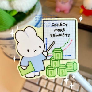 Bunny Trinket Collector | Cute Waterproof Matte Vinyl Sticker