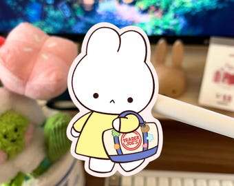 Bunny Grocery | new size 2.5 inch Cute Waterproof Matte Vinyl Sticker