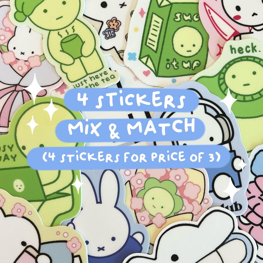 4 Stack Sticker 4 Sticker Bundle (pick 4 Stickers) | Buy 3 Get 1 Free | Cute Waterproof ...