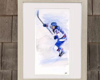 Carnet de croquis olympiques aquarelle, impression hockey pour hommes (cadre non inclus)