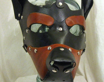 Hand Made and Dyed Leather Puppy Hood