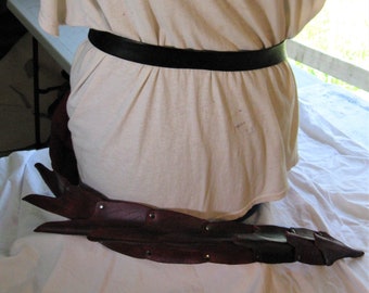 Leather Molded Belt Mounted 40" Red Dragon Tail