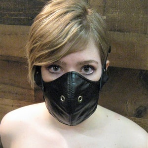 Black Leather Motorcycle Mask or Muzzle