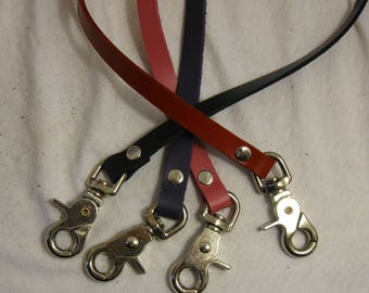 60" Leather Leash with Spring Clip In a Variety of Colors