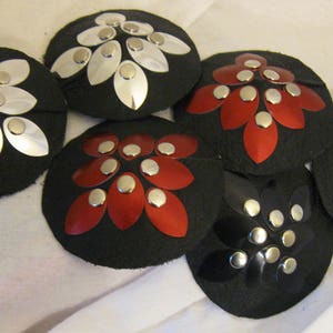 Studded and Scaled Leather Pasties in Multiple Colors
