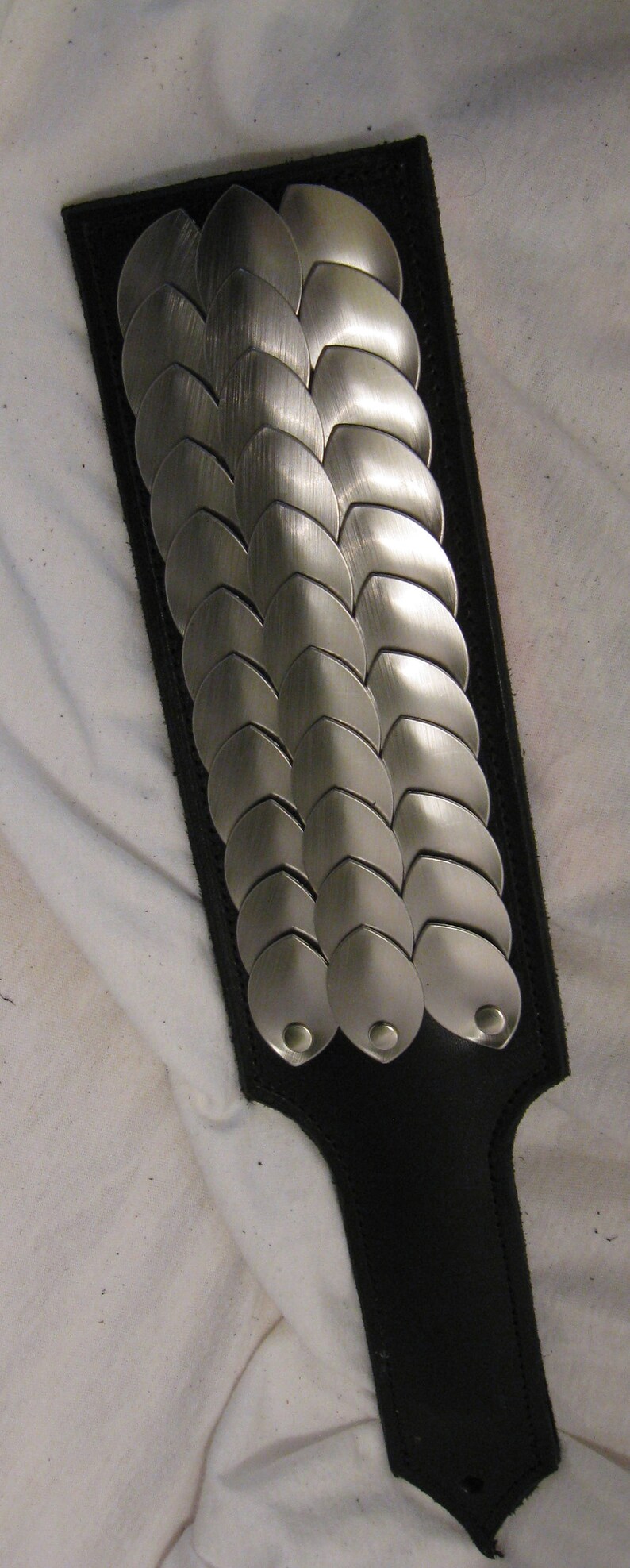 Handmade Leather Paddle With Studded Multcolor Scales Etsy