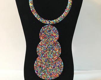 African Handmade Bead Necklace - Different Colors