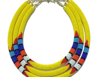 African Handmade Bead Necklace - Different Colors