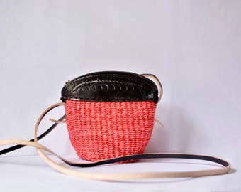 Ankara / African Handmade Purse / Crossbody Bag / Kiondo / Chondo - Small sized