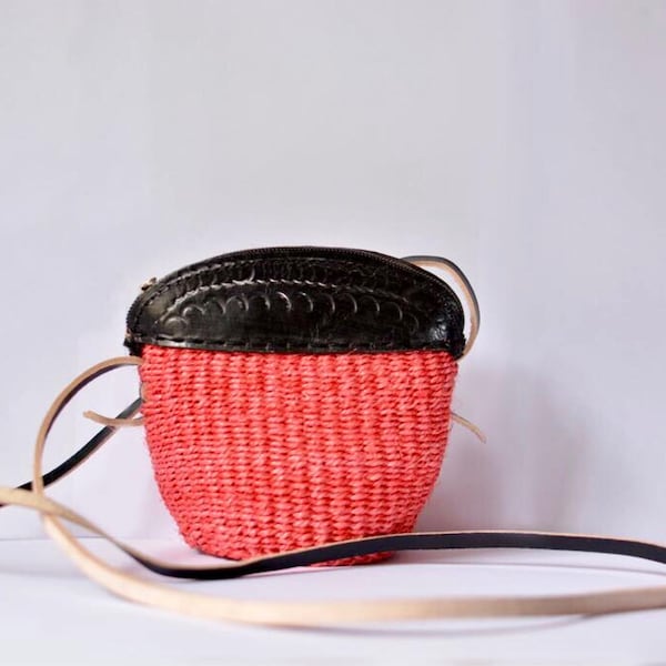 Ankara / African Handmade Purse / Crossbody Bag / Kiondo / Chondo - Small sized