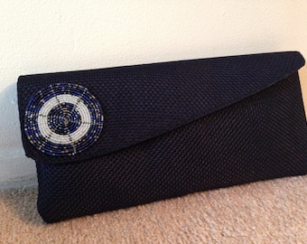 African Handmade Clutch - Blue
