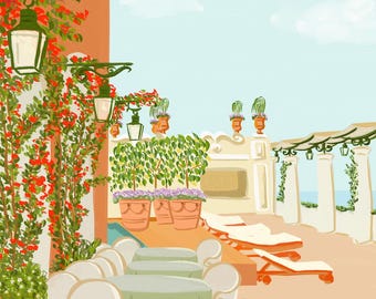 Le Sirenuse - Orange Terrace, Positano, Amalfi Coast, Coast, Amalfi Coast, Italy, Italian summer, Italian art, Italian holidays