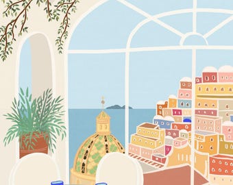 Le Sirenuse - La Sponda (square) Positano, Amalfi Coast, Costiera Amalfitana, Costiera, Italy, Italian summer, Italian art, Italian holidays