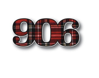 Flannel 906 Area Code Sticker