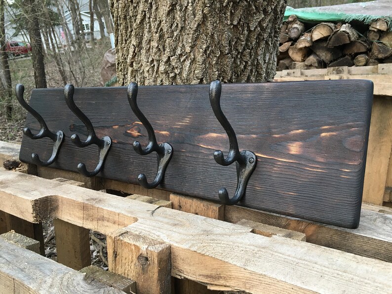 Rustic Coat Rack / Barnwood Coat Rack / Farmhouse Coat Rack / Etsy