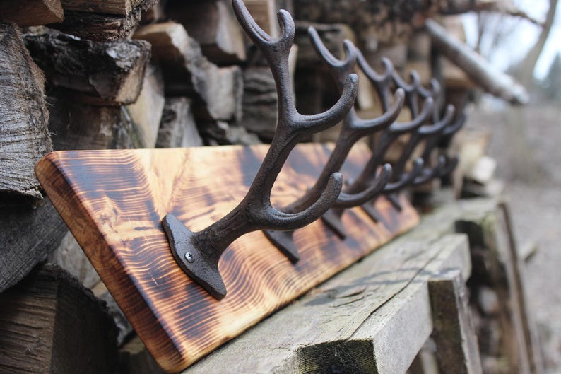 Rustic Coat Rack / Hall Tree / Wall Mount Coat Rack / Antler Etsy Canada