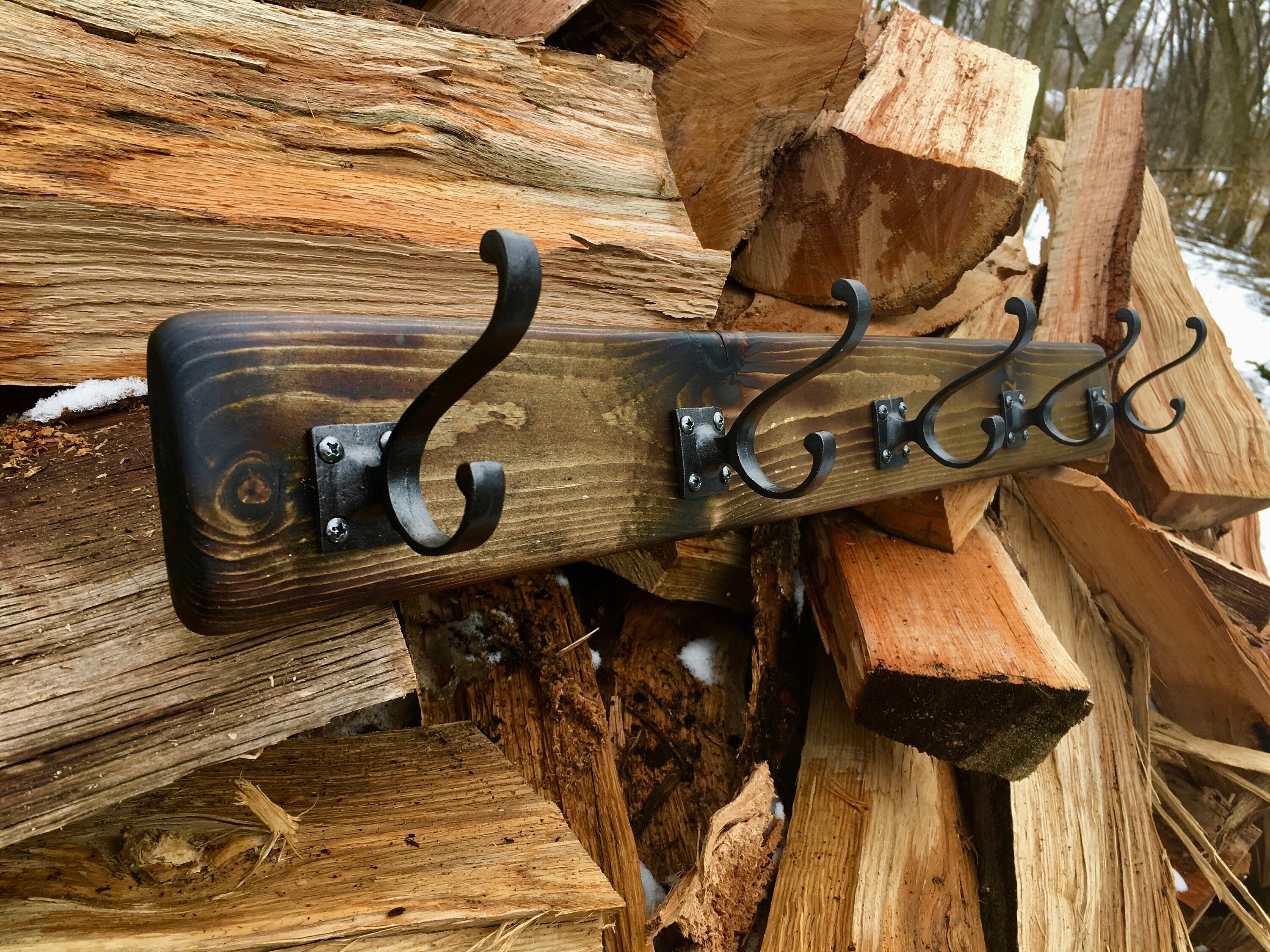 Rustic Coat Rack / Barnwood Coat Rack / Farmhouse Coat Rack / Etsy