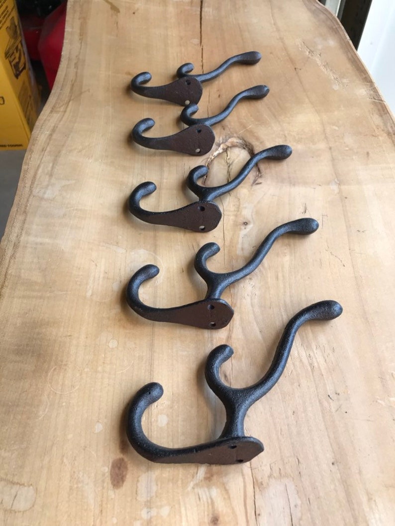 Cast Iron Hooks / Coat Hooks / Solid Cast Iron / Black Coat Etsy