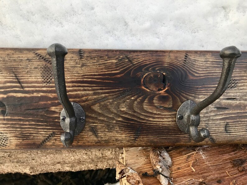 Rustic Coat Rack / Barnwood Coat Rack / Farmhouse Coat Rack / Etsy