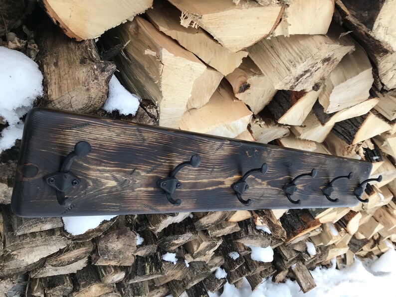 Rustic Coat Rack / Barnwood Coat Rack / Farmhouse Coat Rack / Etsy