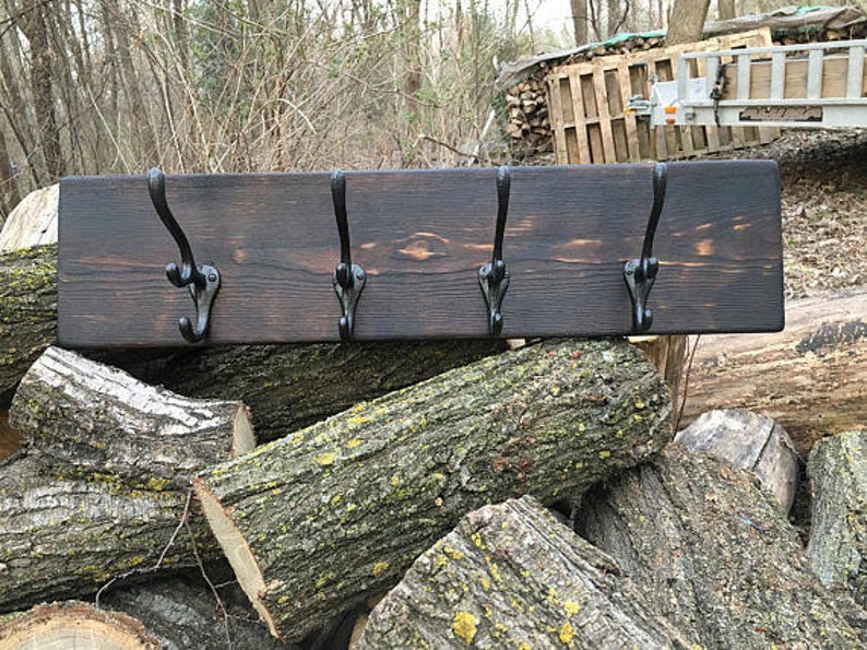 Rustic Coat Rack / Barnwood Coat Rack / Farmhouse Coat Rack / Etsy