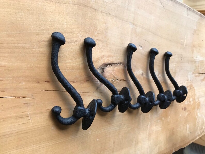 Cast Iron Hooks / Coat Hooks / Solid Cast Iron / Black Coat Etsy