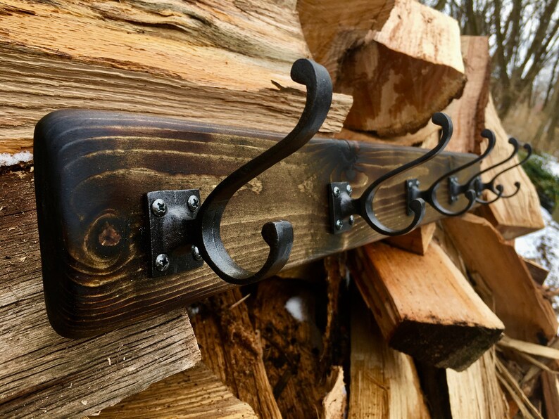 Rustic Coat Rack / Barnwood Coat Rack / Farmhouse Coat Rack / Etsy