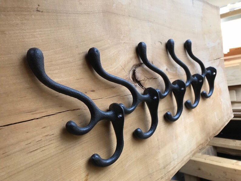 Cast Iron Hooks / Coat Hooks / Solid Cast Iron / Black Coat Etsy