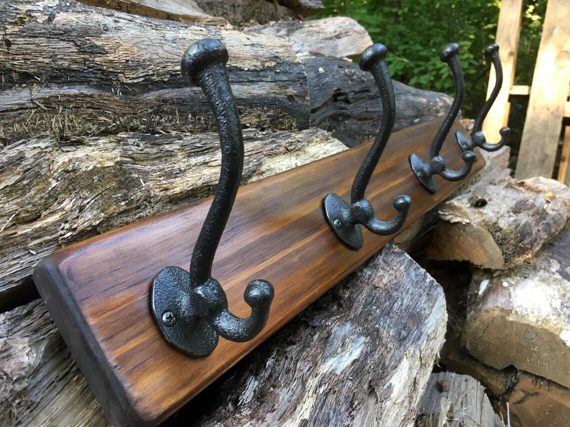 Rustic Coat Rack / Hook Rail / Rustic Coat Hook / Coat Hooks / Etsy