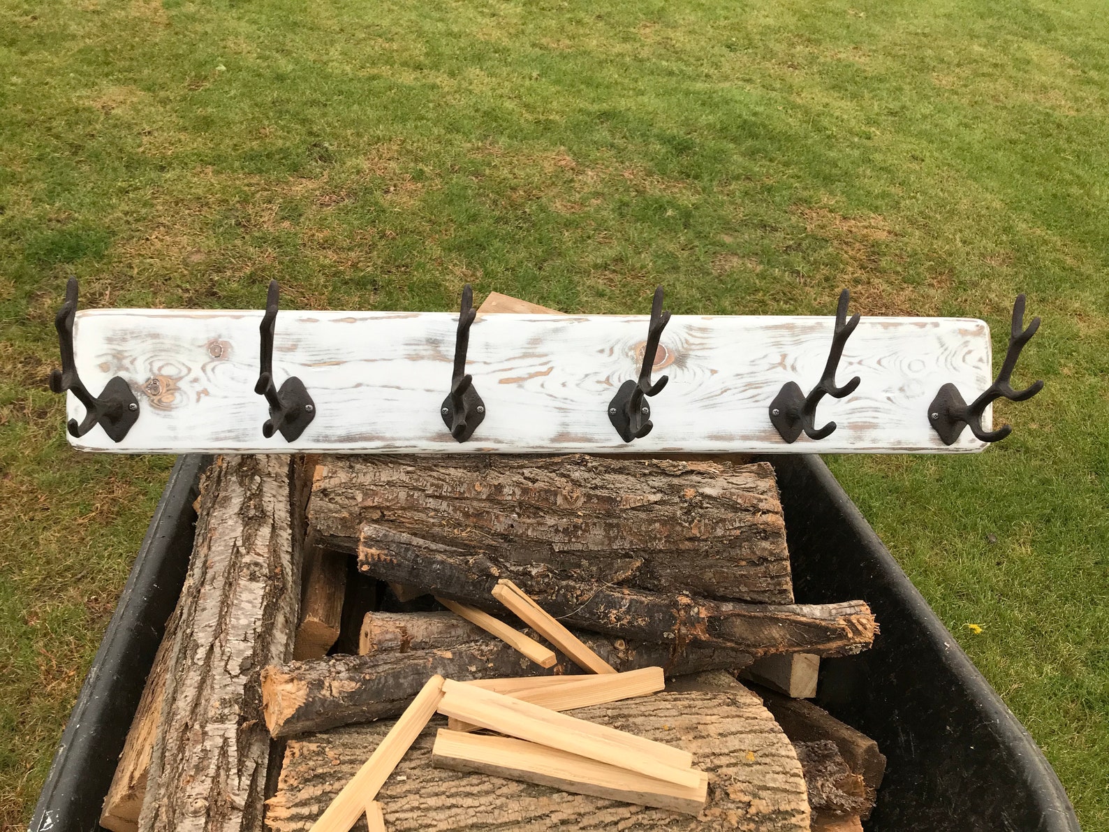 Rustic Coat Rack / Hall Tree / Cabin Coat Hook / Distressed / Etsy