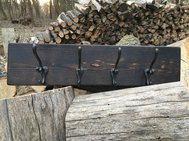 Rustic Coat Rack / Barnwood Coat Rack / Farmhouse Coat Rack / Etsy