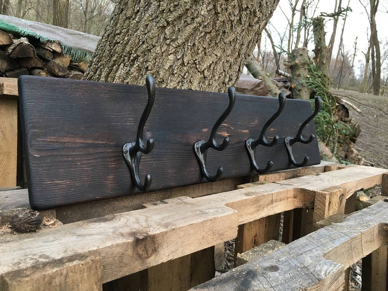 Rustic Coat Rack / Barnwood Coat Rack / Farmhouse Coat Rack / Etsy