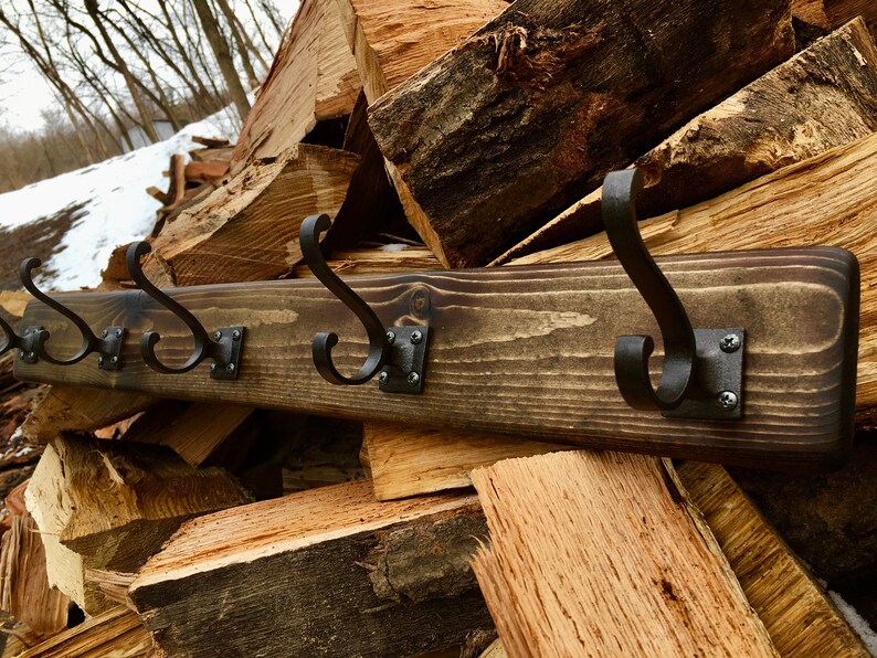 Rustic Coat Rack / Barnwood Coat Rack / Farmhouse Coat Rack / Etsy