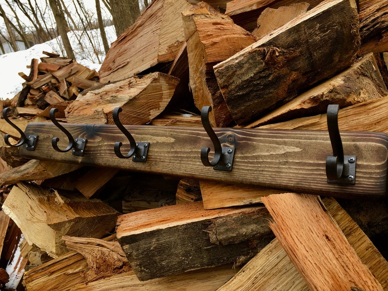 Rustic Coat Rack / Barnwood Coat Rack / Farmhouse Coat Rack / Etsy