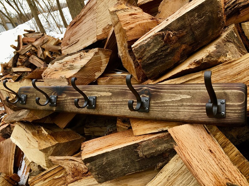 Rustic Coat Rack / Barnwood Coat Rack / Farmhouse Coat Rack / Etsy