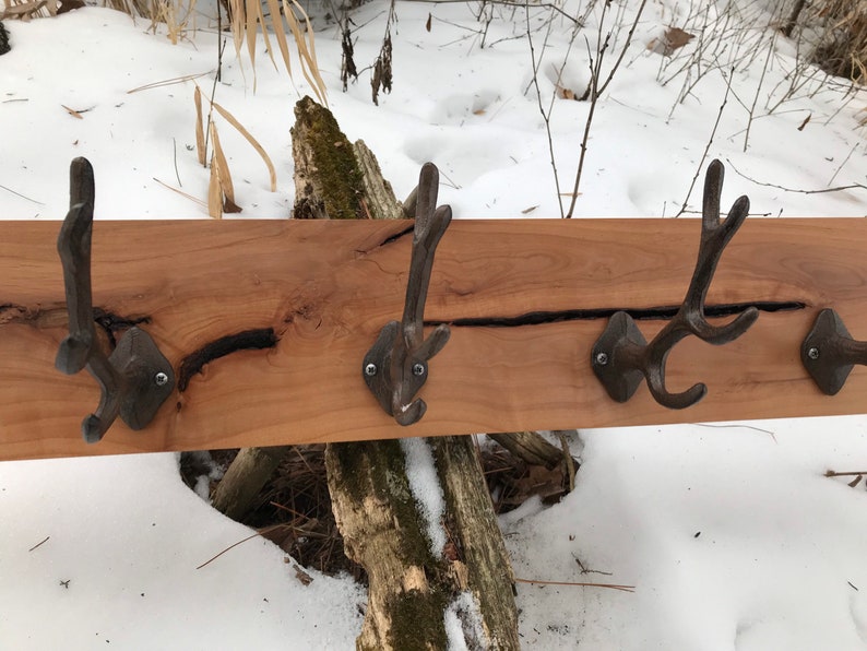 Rustic Coat Rack / Hall Tree / Cabin Coat Hook / Antler Coat Etsy