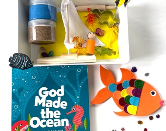 God Made the Ocean Sensory Kit, Sensory Toy,  Bible Toy, Ocean Animals , Ocean Sensory Kit, Loose Parts, Montessori Toy, Bible Craft, Sand