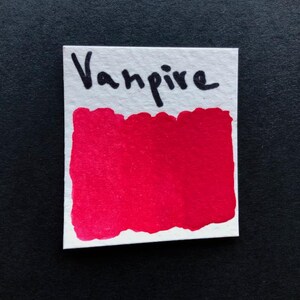 Bright Red Vampire Handmade Watercolor Paint One Full Pan Fine Art Craft Calligraphy