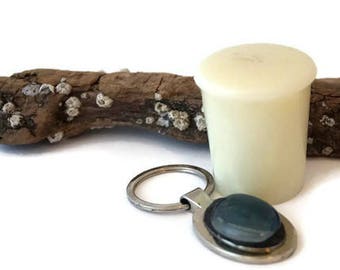 Fused Glass Key Chain: Blue Boho Car Accessory