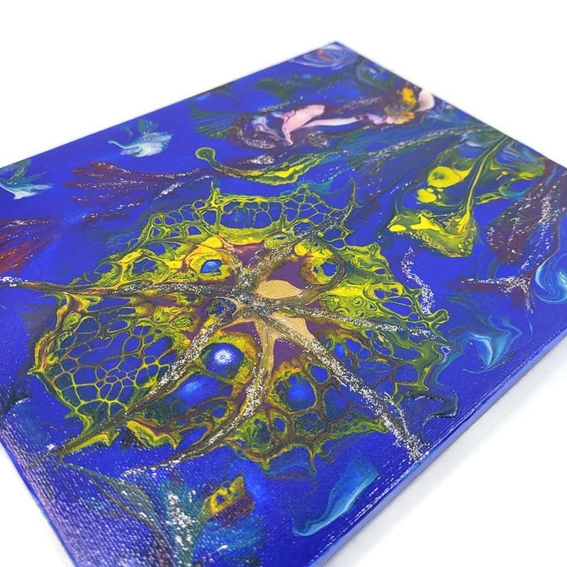 Acrylic Fluid Art Painting Stretched Canvas Original 8x10 Etsy