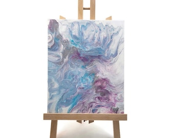 Abstract Acrylic Fluid Art Painting: Beach Vibe Home Decor (8x10)