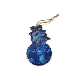 Muñeco de nieve de madera etiqueta de regalo ornamento arte fluido verter etiqueta de regalo de vacaciones nuevo bebé maestro regalo embellecimiento arte regalo dando tarjeta de Navidad de invierno