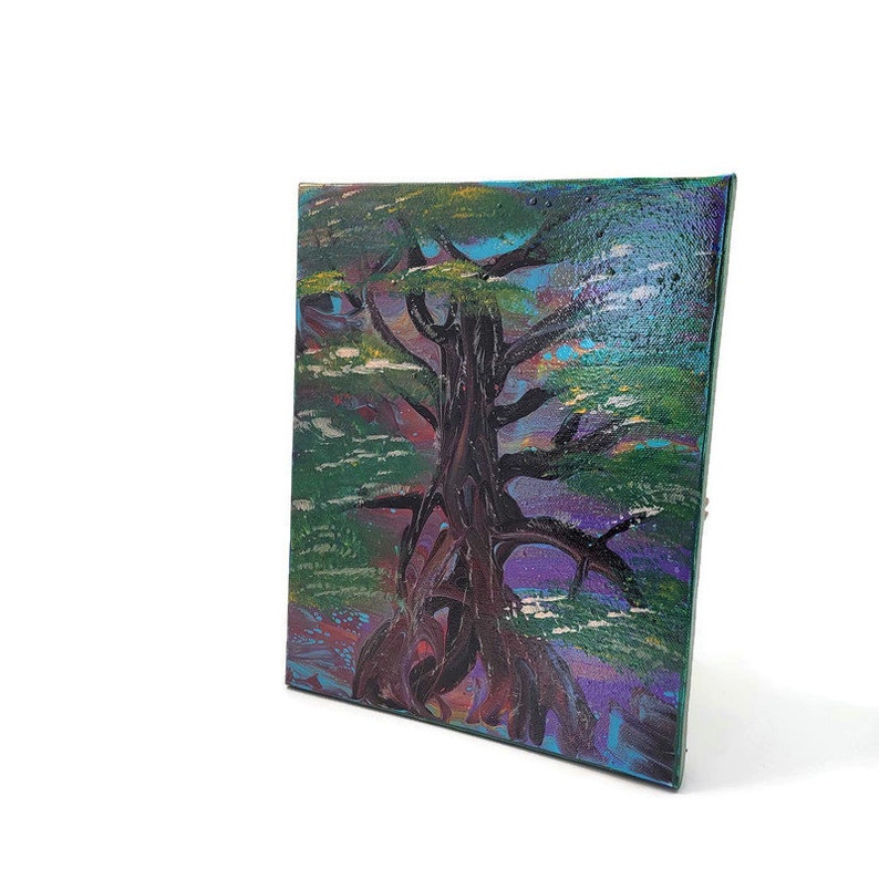 Forest Tree Acrylic Fluid Art Painting Stretched Canvas - Etsy
