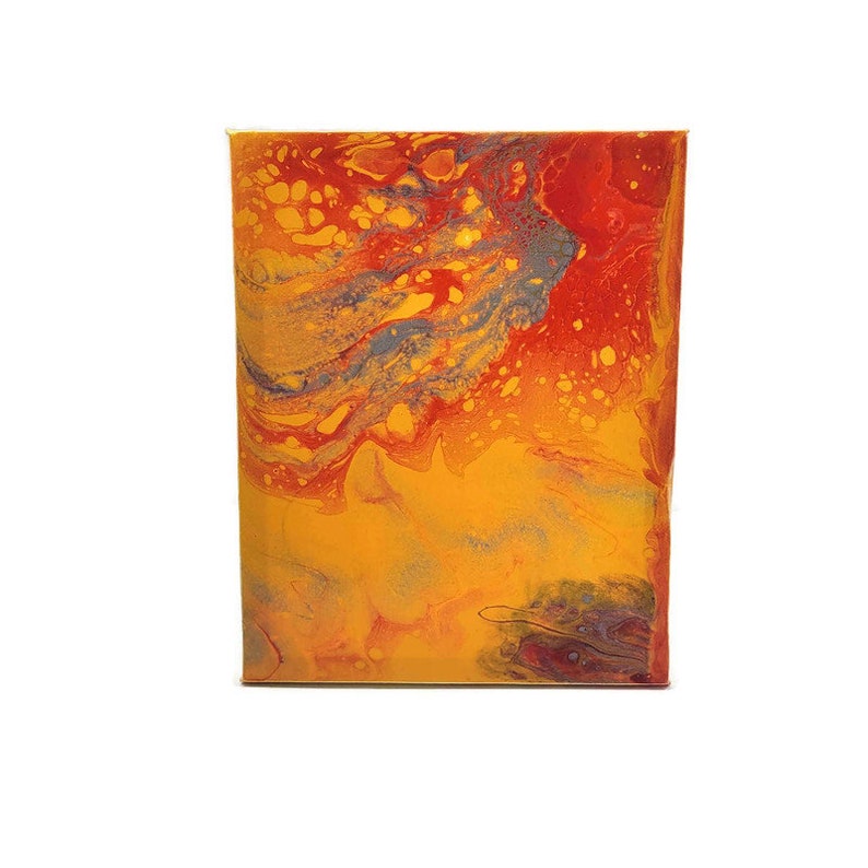 Acrylic Fluid Art Painting, Stretched Canvas, Original 8x10, Abstract