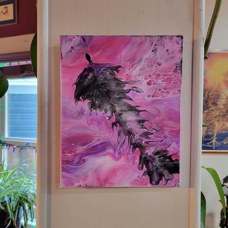 Acrylic Fluid Art Painting Stretched Canvas Original 8x10 Etsy